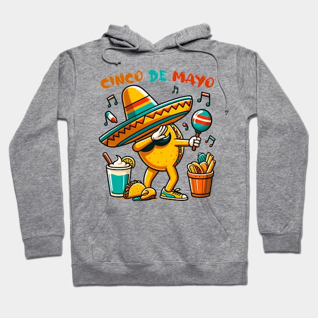 Maracas Cinco De Mayo Dabbing Taco Mexican Food Sombrero Hoodie by jadolomadolo